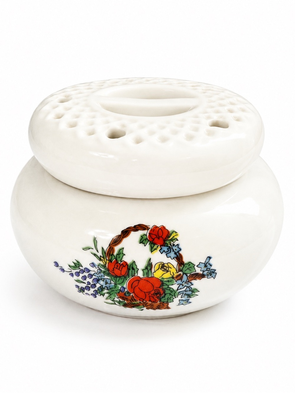 Vintage Floral Ceramic Potpourri Jar With Lid Home Decor